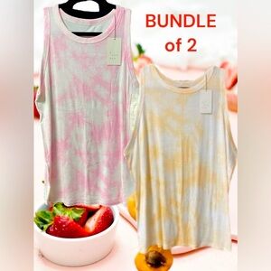 A New Day plus size tank top shirt bundle microribbed pink peach tie dye New